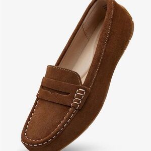 Kordal Espresso Brown Suede Women's Penny Loafers Driver Shoes